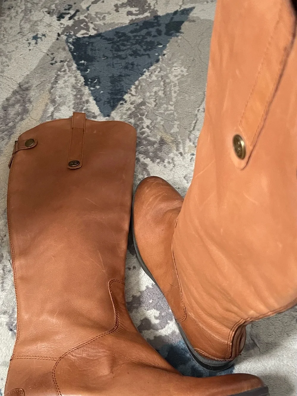 Sam Edelman Tall Leather Over-the-Knee Boots - Cognac